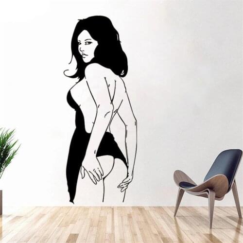 Sexy Beauty Silhouette Wall Stickers Vinyl Student Dormitory Bedroom Bar KTV Entrance Background Decoration Decals Mural DW20562