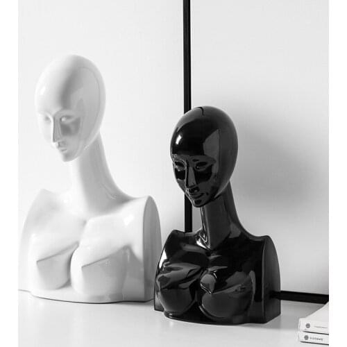 [Modern] Creative Abstract Art Black and White Character Ceramic Statue Decor Nordic Style Home Decoration Craftsfurnishings