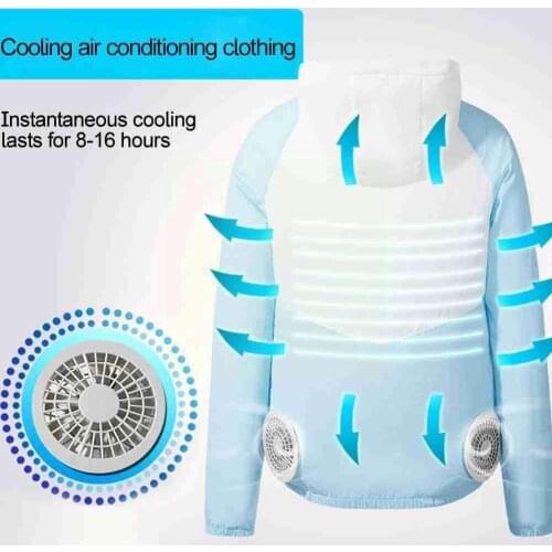 Outdoor Cooling Jackets For Outdoor Summer Air Conditioning Fan USB Men Heatstroke Woman Vest Pure Fan Cotton Clothes Coat D4J8