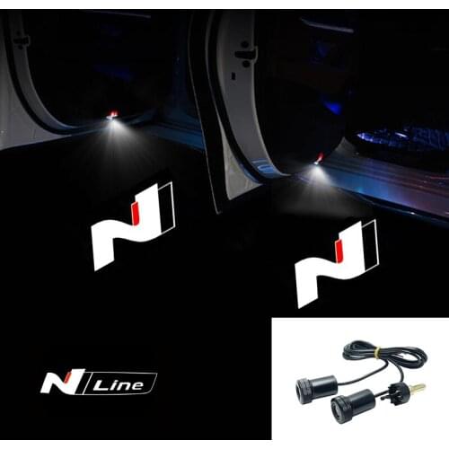 2PCS Universal LED Car Door Welcome Light Courtesy LED Laser Projector DIY Custom Logo Ghost Shadow Lights N logo GT logo