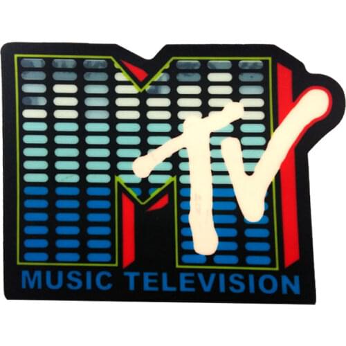 Party flashing "MTV" logo light up el panel t-shirt sound avtivated flashing el panel for t-shirt