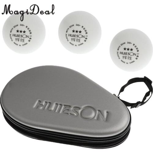 MagiDeal Waterproof Table Tennis Ping Pong Paddle Cover Racket Bag with 40+mm Balls