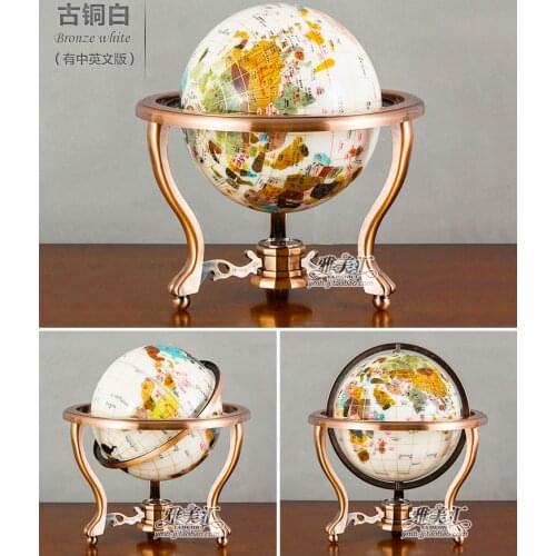 High grade business ART # 2020 home office School best Decoration handmade 3D Crystal Gemstone Globe tellurion statue--M size