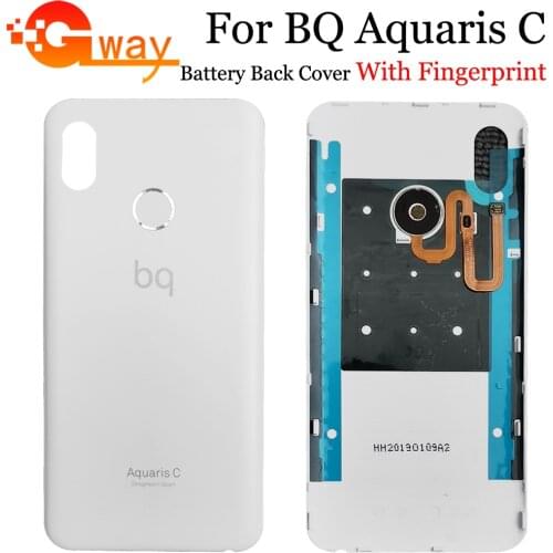 White Battery Door Back Cover Housing Case For BQ Aquaris C Back Frame Spare Parts For BQ C Back Marco With Fingerprint