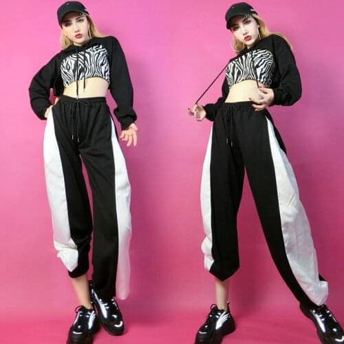 Women Hip Hop Clothing Street Dance Costume Crop Top Vest Pants Adult Jazz Dance Stage Outfit Nightclub Dj Ds Costume DNV14214