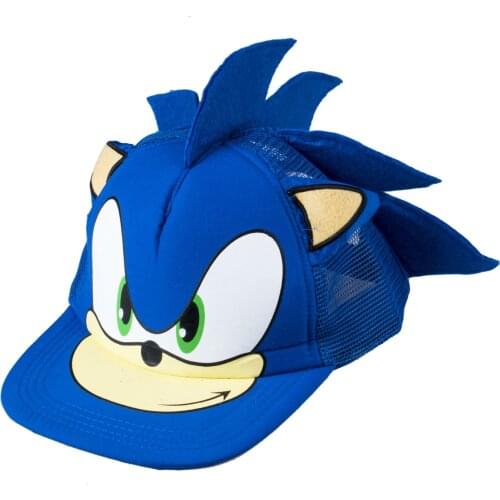 Sonic Fashion Baseball Hats Cap Boy Girl Cartoon Youth Adjustable Blue Flat Hat Hedgehog model Hot Selling Hip Hop Cap gift toy
