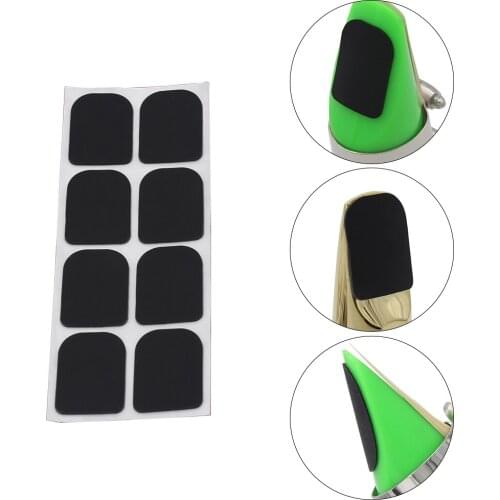 0.3mm 8pcs Black Rubber Soprano Saxophone Sax Clarinet Mouthpiece Patches Pads Cushions