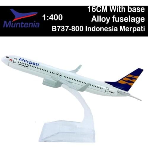 1/400 Boeing B737-800 Indonesia Merpati Airlines Airplane Alloy Metal Model Toys Aircraft Diecast Plane Gifts Airliner Souvenir