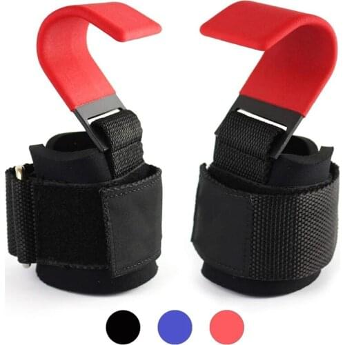 1 Pair Fitness Weight Lifting Hook Gym Fitness Weightlifting Training Grips Straps Wrist Support Weights Power Dumbbell Hook