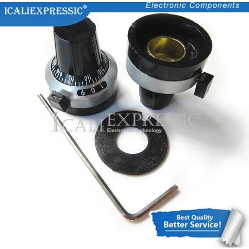 1PCS 3590S 6.35 mm precision scale knob potentiometer knob equipped with multi-turn potentiometer In Stock