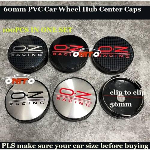 100pcs 60mm Auto Car Emblem Wheel Hub Caps Logo Rims Covers Blackground for OZ Racing Logo Badge Label Car Accessories styling