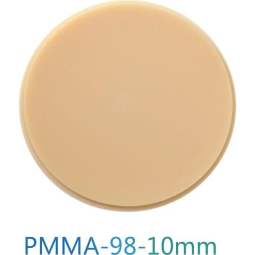 98x10mm Acrylic PMMA Dental CAD CAM Blocks/PMMA Disc Denture Prosthetics Temporary Crowns And Bridges Colorful