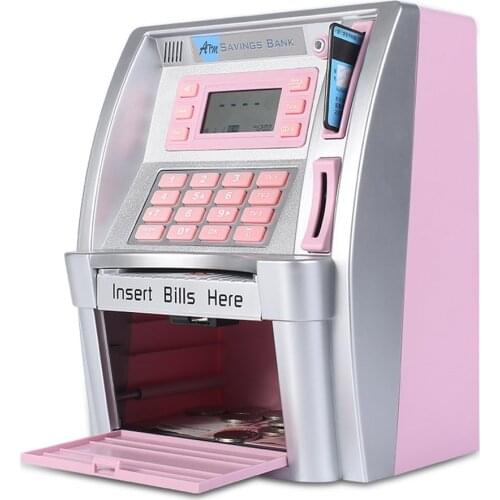 ATM Piggy Bank Savings Bank Toys ATM to Store Money Safe Deposit Money Box Mini ATM Machine Perfect for Kids Gift Save Bank