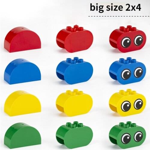 Duplo Half Round Brick 2x4 10pcs/lot DIY Education Building Blocks Compatible With Lego Large Bricks Toys For Children