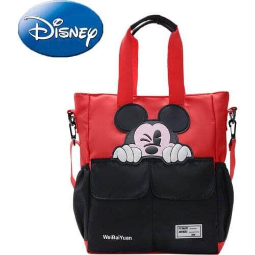 Disney Mickey Mouse Red Handbag Minnie Woman Large Capacity Fashion Shoulder Bag Fashion Lady Shopping Bag Messenger Bags Hobos