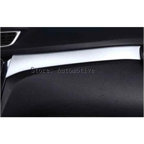 For Nissan Rogue x-Trail t32 2014 2015 2016 Chrome Glove Box Panel Trim Center Console Dashboard Cover Strip Molding Garnish LHD