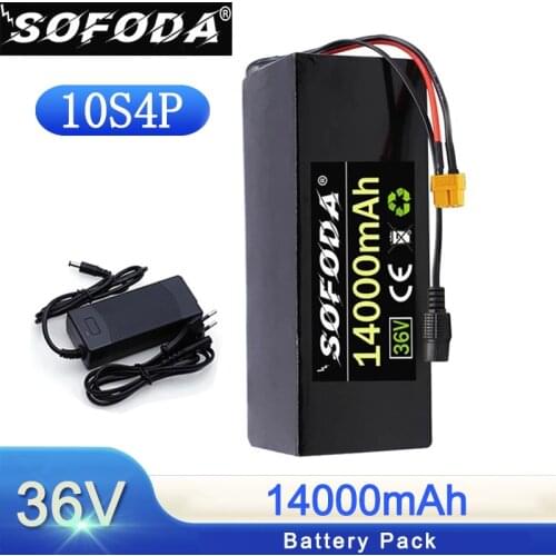 36V 14AH Electric Bicycle Battery Built-in 20A BMS Lithium Battery Pack 42 Volt 2A Charging Ebike Battery + Charger