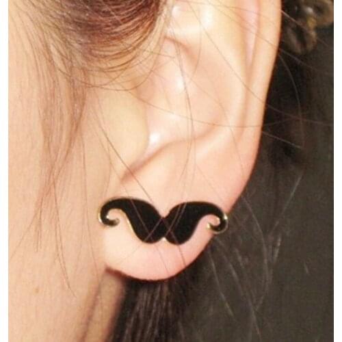 Fluorescent colors drip retro cute sexy female personality cute mustache earrings Wholesale