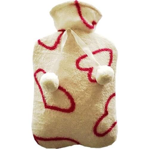 Hot Water Bottle Bag Cover Coral Fleece Cloth 1000ml Keep Warm Soft Home Relaxing pjop
