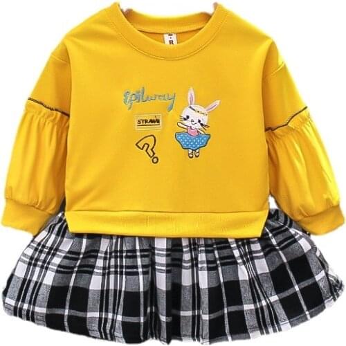 Girls Long Sleeve Dress Cotton Embroidered Dress Autumn New 2-5Years Child Dressed for Girls Dress Long Sleeve Baby Girl Dress