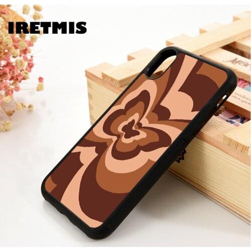 Iretmis 5 5S SE 6 6S Phone Case Cover for iPhone 7 8 Plus X Xs 11 12 MINI Pro Max XR Butterfly Pattern Heart Love Infinity Brown