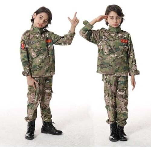 Camouflage US Army Uniform Jumpsuit Child Halloween Costume Special Forces Seal Team uniform Iron warrior cosplay