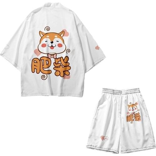 Rural Shiba Inu Kimono Harajuku Funny Kimono Women Men 3D Printing Japanese Summer Autumn Kimono shorts Cosplay
