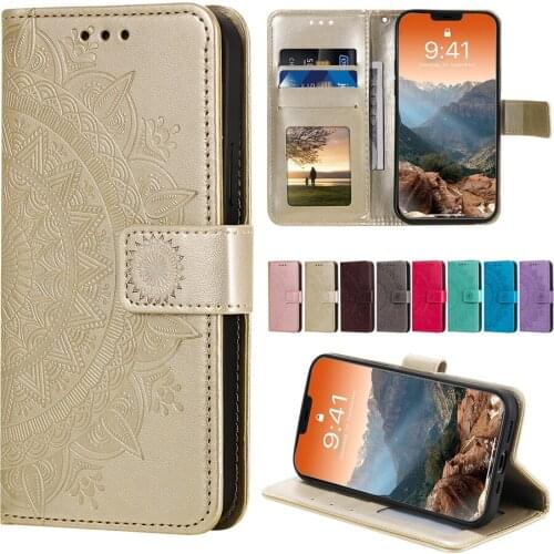 For Huawei P Smart Z Y5P Y6P Y7P Y8P P20 Lite P30 P40 Lite E Y7 Y6 2017 Y5 Y9 2018 Floral Embossed Leather Case Kickstand Cover