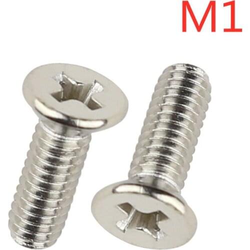 M1*2/3/4/5/6/8 Countersunk head flat philips screw machine screws steel nickel plated KM1