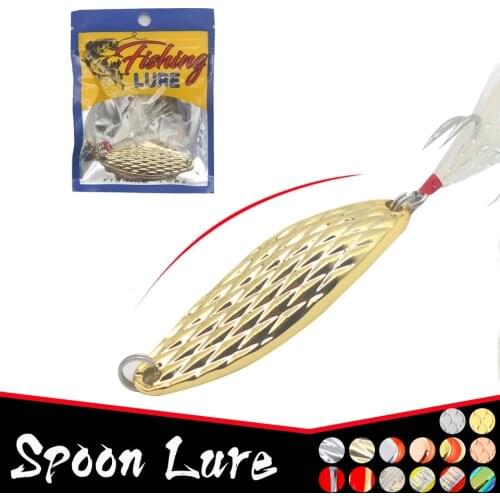 1PCS 10cm 17g Spoon Fishing Lure Metal Jigging Lure Baits Hard Fishing Tackle Crankbait Jig Swimbait 3 Colors Optional