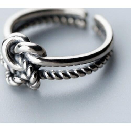 Miuoxion Wholesale Retro Double Twist Knot Ring Fashion Personality Jewelry For Women Feature Namour Charm Gift All Seasons