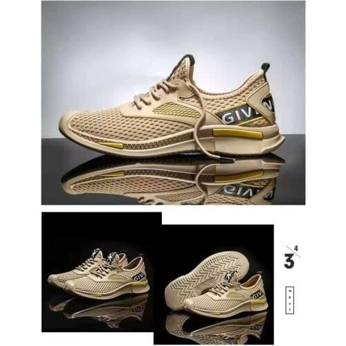 Mens Summer Casual Shoe Baotou Mesh Hollow Large Size Lace Up Sport Casual Shoes Breathable Wear Resistant Outdoor Sport Shoes