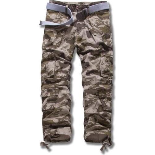 Man hot sale Camouflage trousers plus size pants multi-pocket overalls