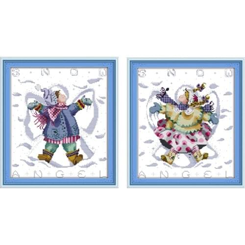 Play in the Snow Patterns Counted Cross Stitch DIY 11CT 14CT Cross Stitch Sets Chinese Cross-stitch Kits Embroidery Needlework