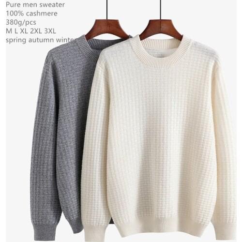 Naizaiga 100% cashmere turtleneck solid white grey men father winter warm sweater , QRYR10