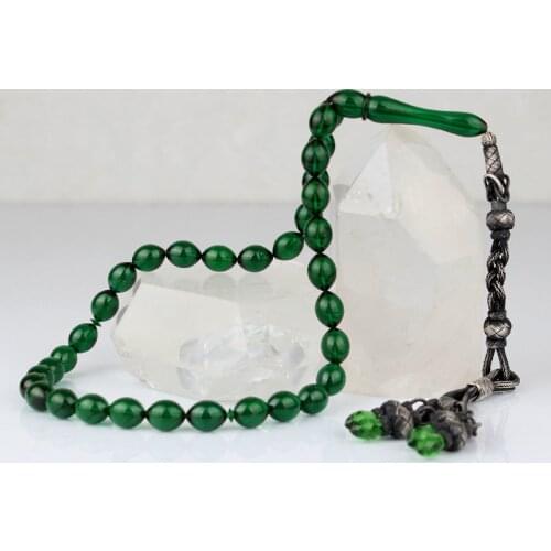 Natural Amber 1000 Silver Kazaz Tassel 33 Bead Prayer Beads Islamic Tasbih Rosary Men Women Meditation Jewelry From Turkey