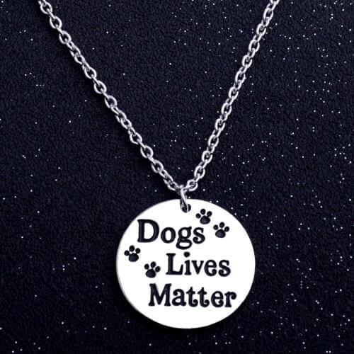 Charm Dog Cat Pet Paws Prints Footprint Necklace Dogs Lives Matter Pendant Chain Necklace Women Men Animals Lover Gifts Jewelry