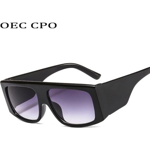 OEC CPO Fashion Square Style Oversized Shield Mask Sunglasses Women Gradient Brand Design Sun Glasses UV400 Oculos De Sol O240
