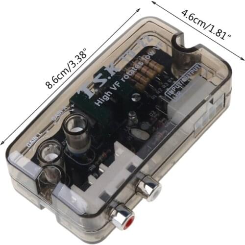 TD-22 RCA Stereo High to Low Adjustable Frequency Line Speaker Level Converter 12V Auto Car Converter Adapter