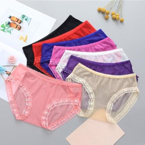 Sexy Transparent Lace Panties Seamless Sexy WomenS Underwear Panties Breathable Girls Low-Waist Briefs 2021 Hot