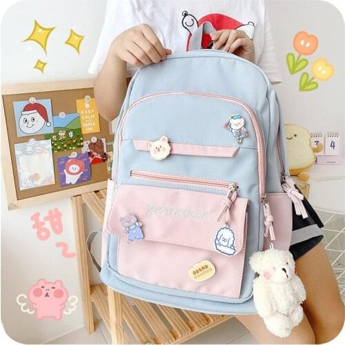 Schoolbags for middle school students, Japanese cute large-capacity backpack, bags for women