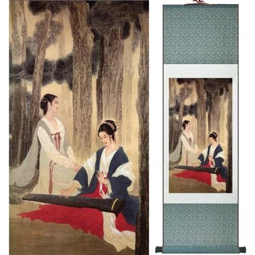 Traditional Chinese pretty girls painting Home Office Decoration beautifull women painting041003