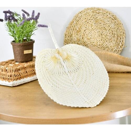 Handmade Bamboo Woven Fan DIY Heart Shaped Woven Fan Summer Cooling Fan Natural Handmade DIY Mosquito Repellents