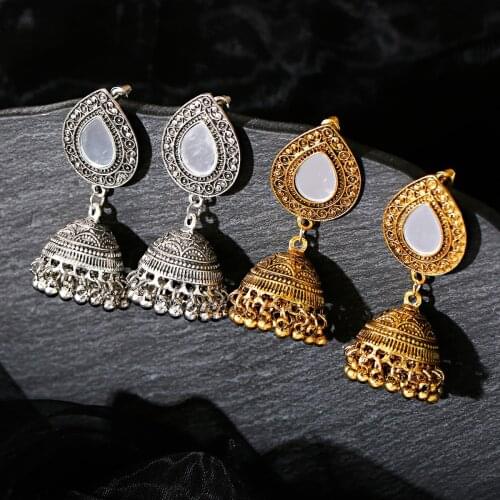 Gypsy Indian Bell Dangle Earring Jhumka Indian Jewelry Gift Piercing Earrings For Women Accessories Pendientes Vintage Ear Rings