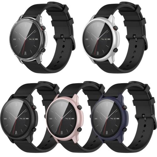 Hard Edge Full Screen Glass Protector Case Shell Frame For Amazfit GTR 2 Sport Watch GTR2 Lte Smartwatch Protective Bumper Cover