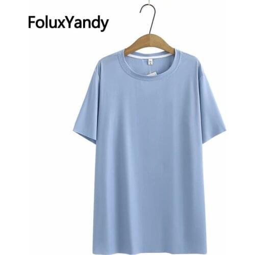5 Colors Solid Women Tops Plus Size Summer Tops Tees XXXL 4XL O-neck Casual Cool Short Sleeve T-Shirt KKFY5512