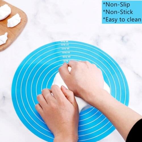 12Inch Silicone Round Baking Cake Dough Mat Placemat TableMat Cake Dough Pastry Pad Tablecloth Kitchen Tools Baking Supplies