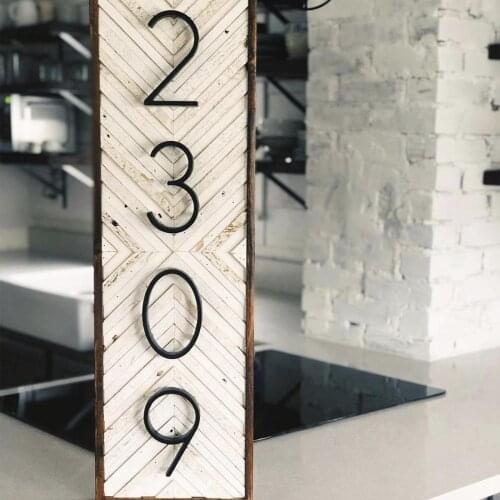 127mm Floating House Number Stone Letters Door Alphabet Numeros Casa Exterior Outdoor 5 in Black Numbers Address Plaque 0-9 ABC
