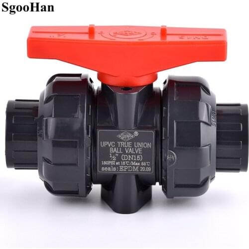 20~63mm UPVC Ball Valve Double Union Valve Connector Aquarium Fish Tank Water Pipe Connector Garden Irrigation System Fitting
