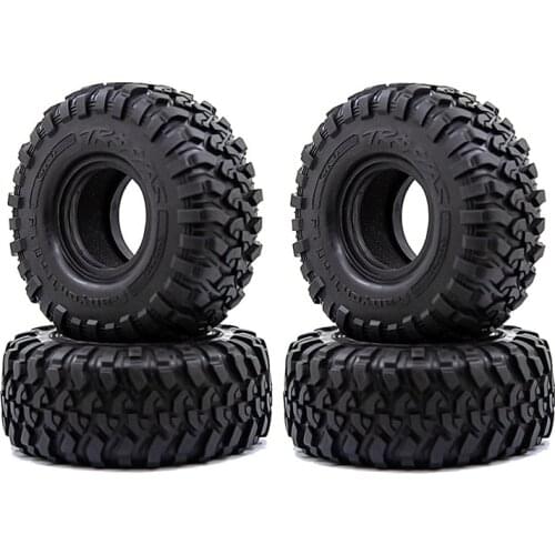 4PCS 118MM 1.9 Rubber Tires Tyres Wheel for 1/10 RC Crawler Car Axial SCX10 90046 AXI03007 Traxxas TRX4 D90 Tamiya CC01